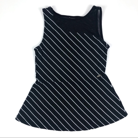 Guess Striped Sleeveless Peplum Top - Picture 5 of 8